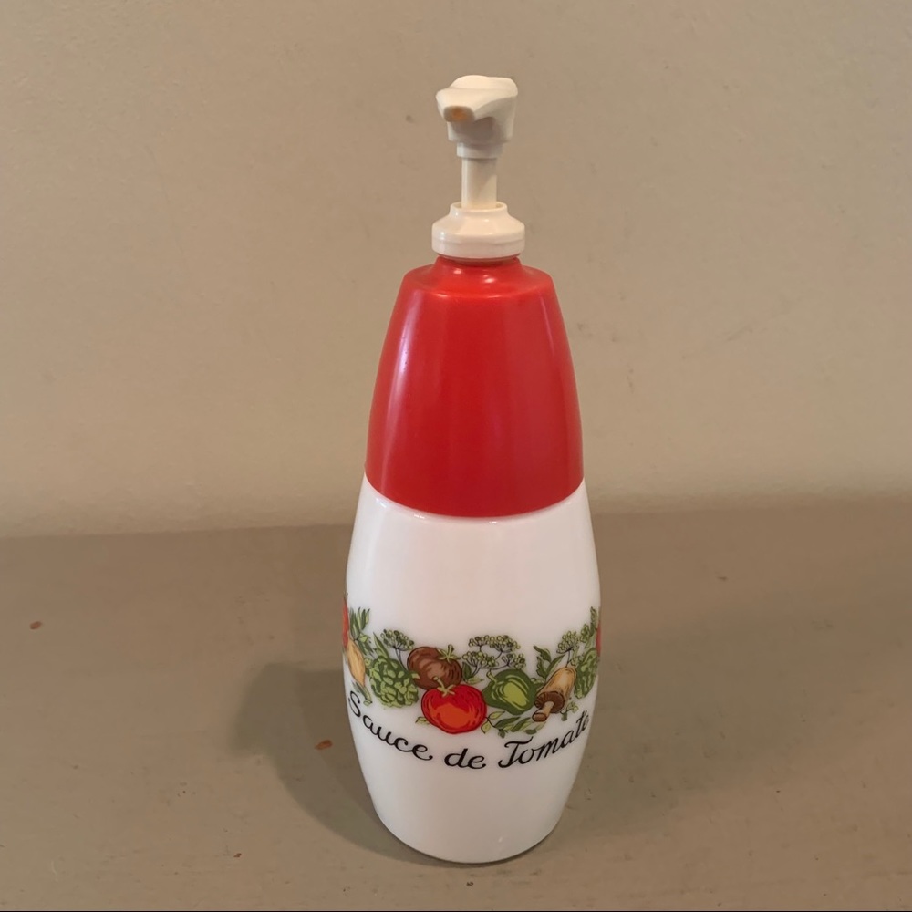 Vintage Gemco Milk Glass Ketchup Dispenser